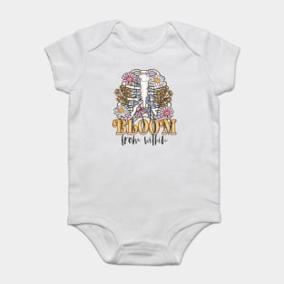 Bloom from within floral rib cage design Baby Bodysuit